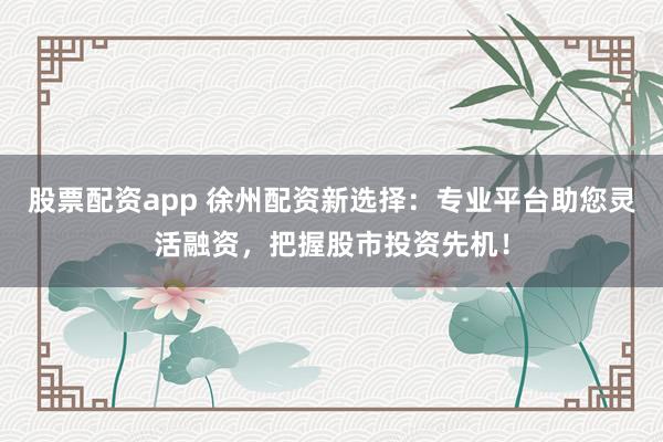 股票配资app 徐州配资新选择：专业平台助您灵活融资，把握股市投资先机！