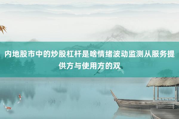 内地股市中的炒股杠杆是啥情绪波动监测从服务提供方与使用方的双