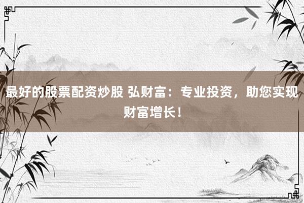 最好的股票配资炒股 弘财富：专业投资，助您实现财富增长！