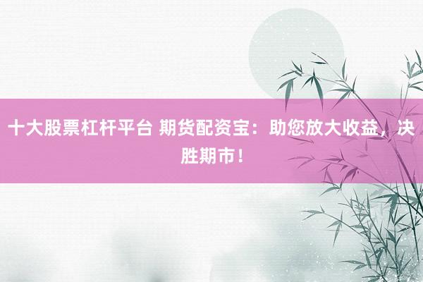 十大股票杠杆平台 期货配资宝：助您放大收益，决胜期市！