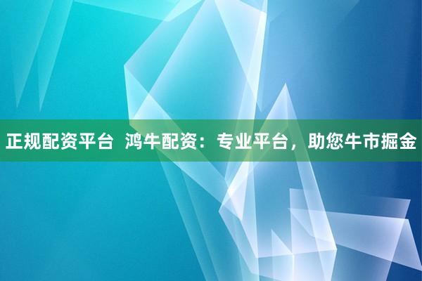正规配资平台  鸿牛配资：专业平台，助您牛市掘金